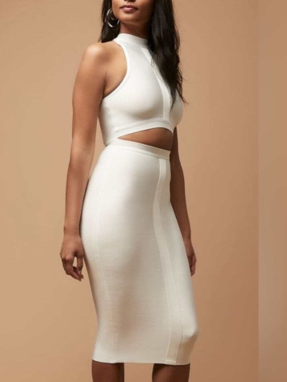 NWT Herve Leger Bandage Forever 21  Cut Out White Tight Wiggle Dress Size XL - Picture 2 of 11